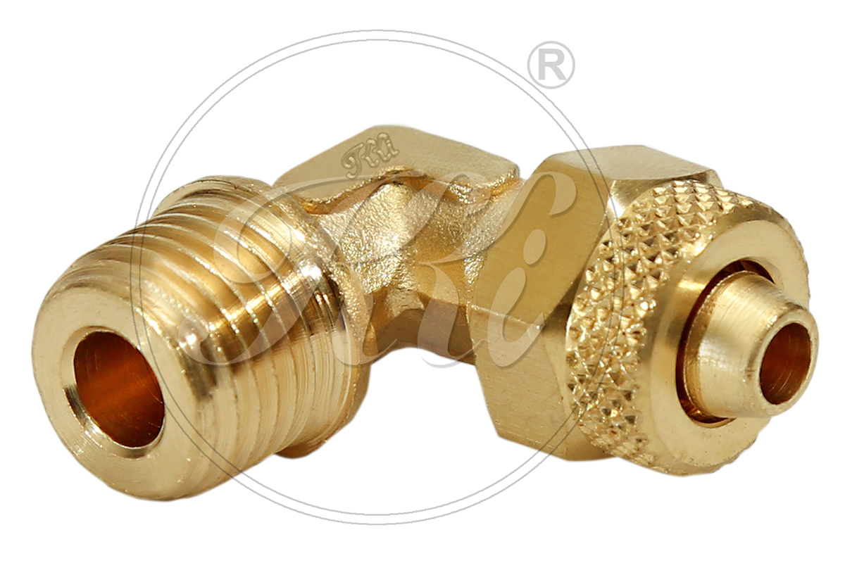 Brass Tube Fittings Supplier in India, Brass Tube Elbow With Nut