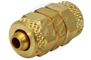 Equal Tube Connector, Brass Equal Tube Connector with Nut
